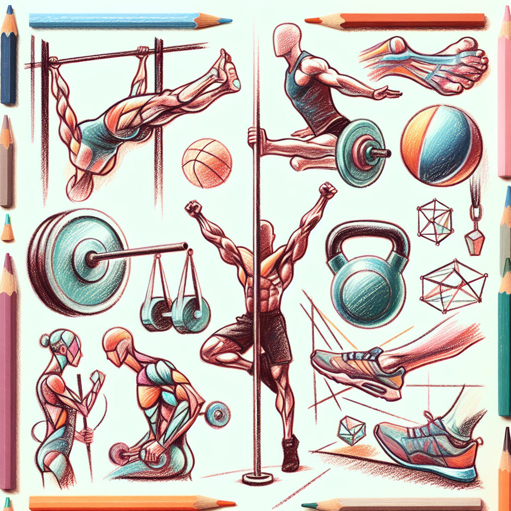 Pastelková ilustrace znázorňující téma: Cvičení a fitness