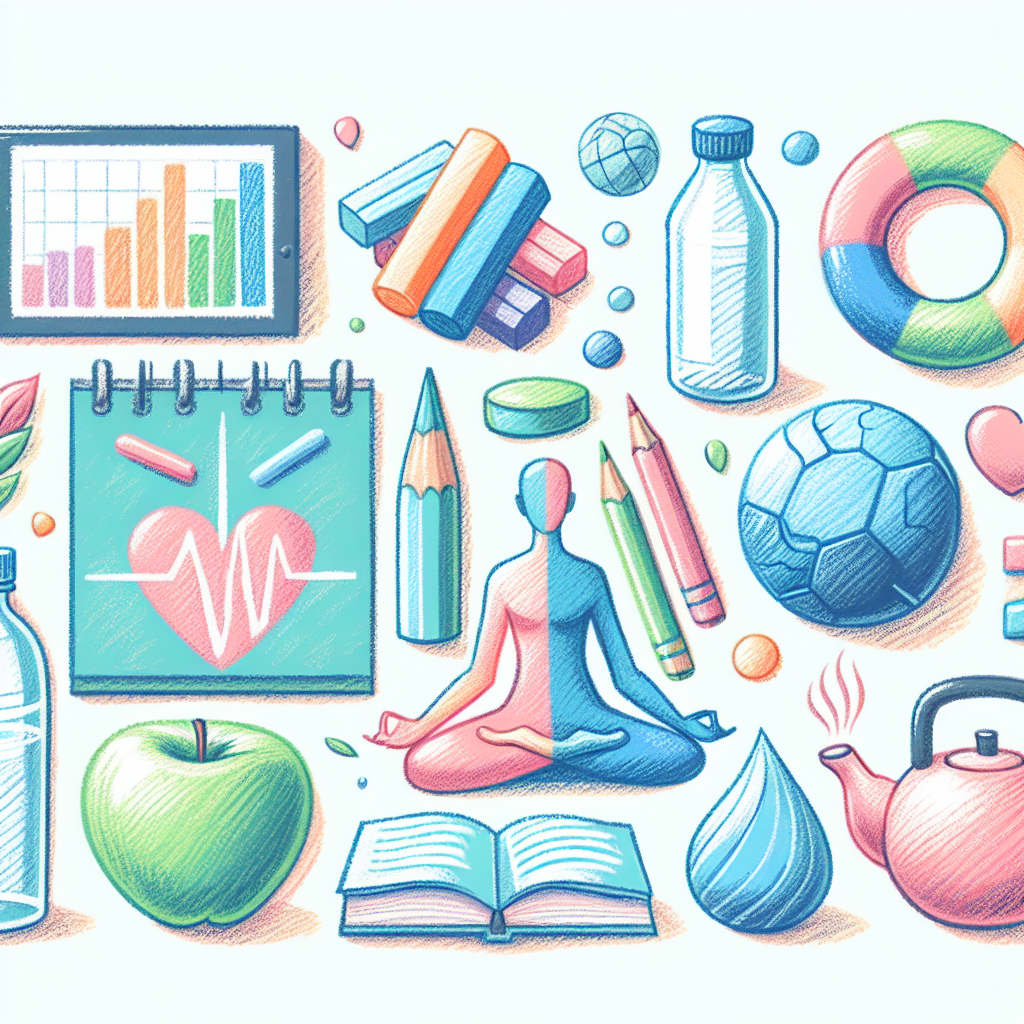 Pastelková ilustrace znázorňující téma: Zdraví a wellness