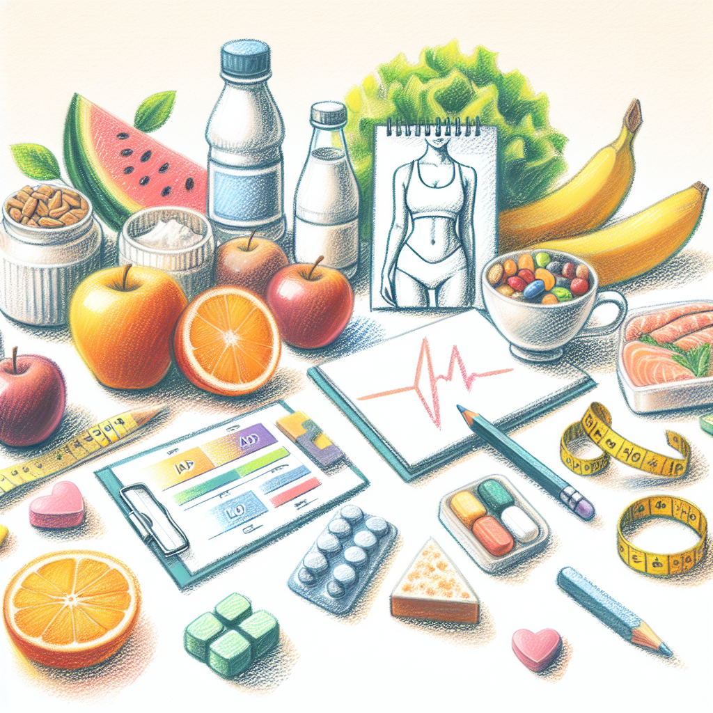 Pastelková ilustrace znázorňující téma: Diety a výživa