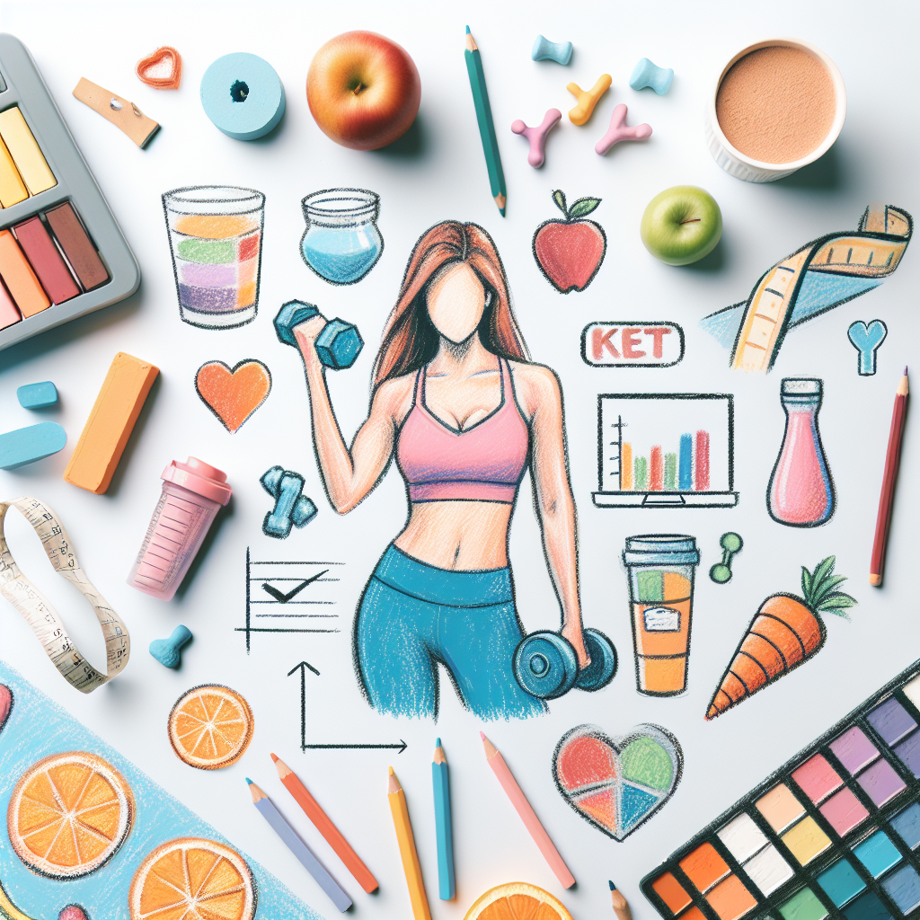 Pastelková ilustrace znázorňující téma: Hubnutí a dieta