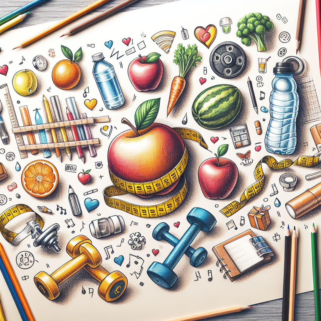 Pastelková ilustrace znázorňující téma: Diety