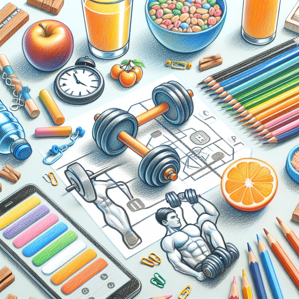 Pastelková ilustrace znázorňující téma: Fitness