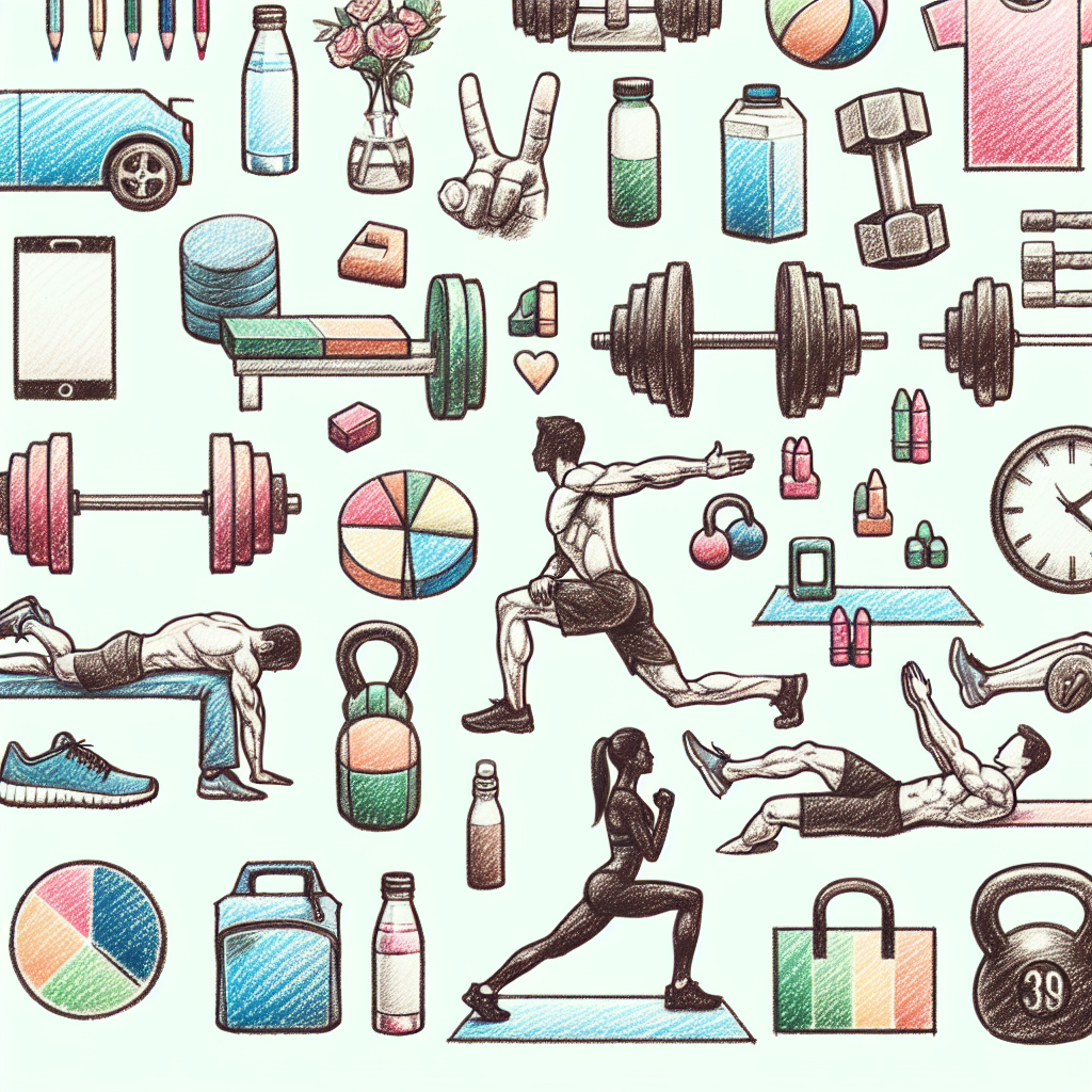 Pastelková ilustrace znázorňující téma: Cvičení a fitness