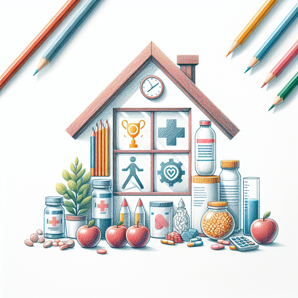 Pastelková ilustrace znázorňující téma: Zdraví a wellness