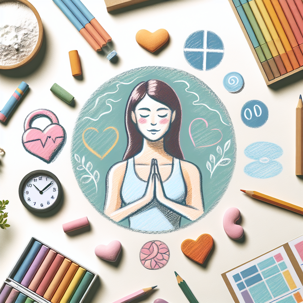 Pastelková ilustrace znázorňující téma: Zdraví a wellness