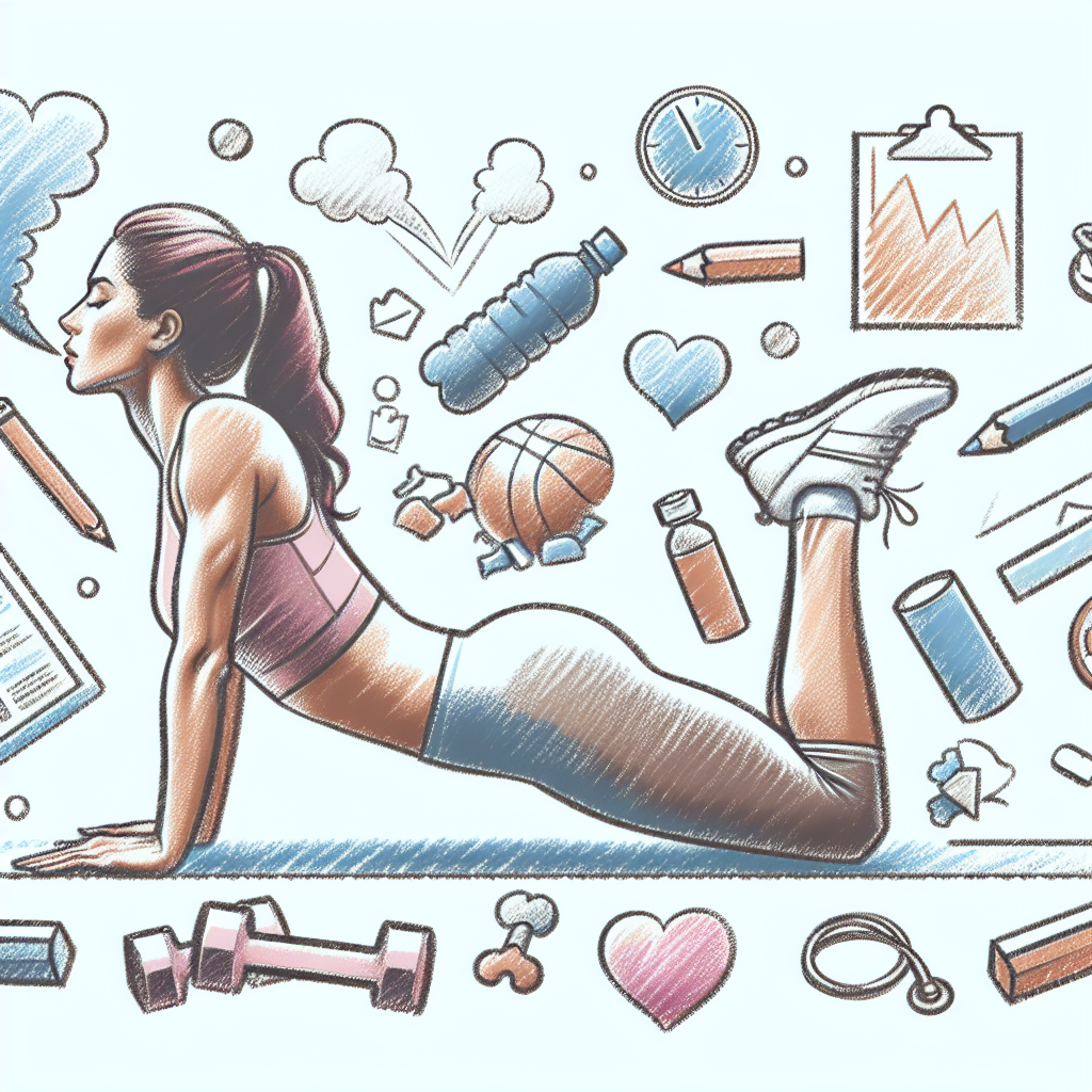 Pastelková ilustrace znázorňující téma: Cvičení a zdraví