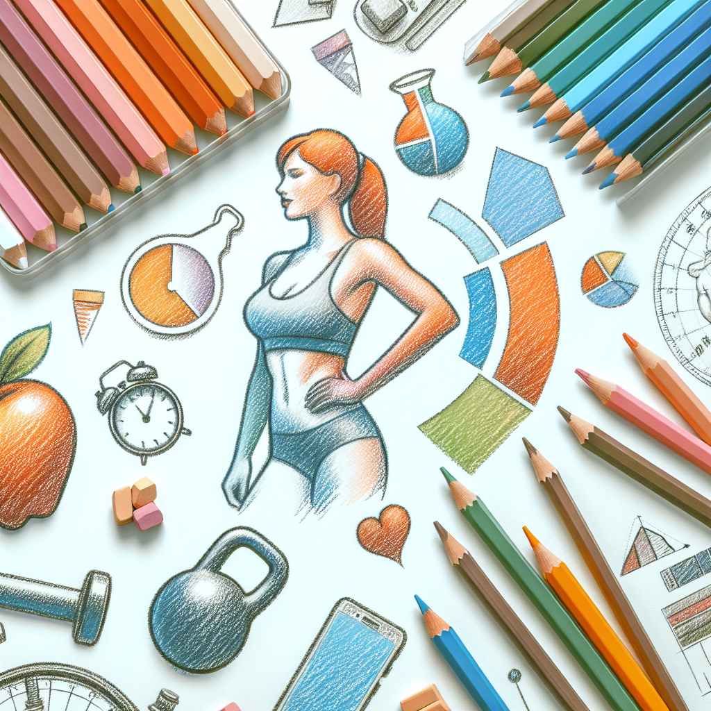 Pastelková ilustrace znázorňující téma: Hubnutí