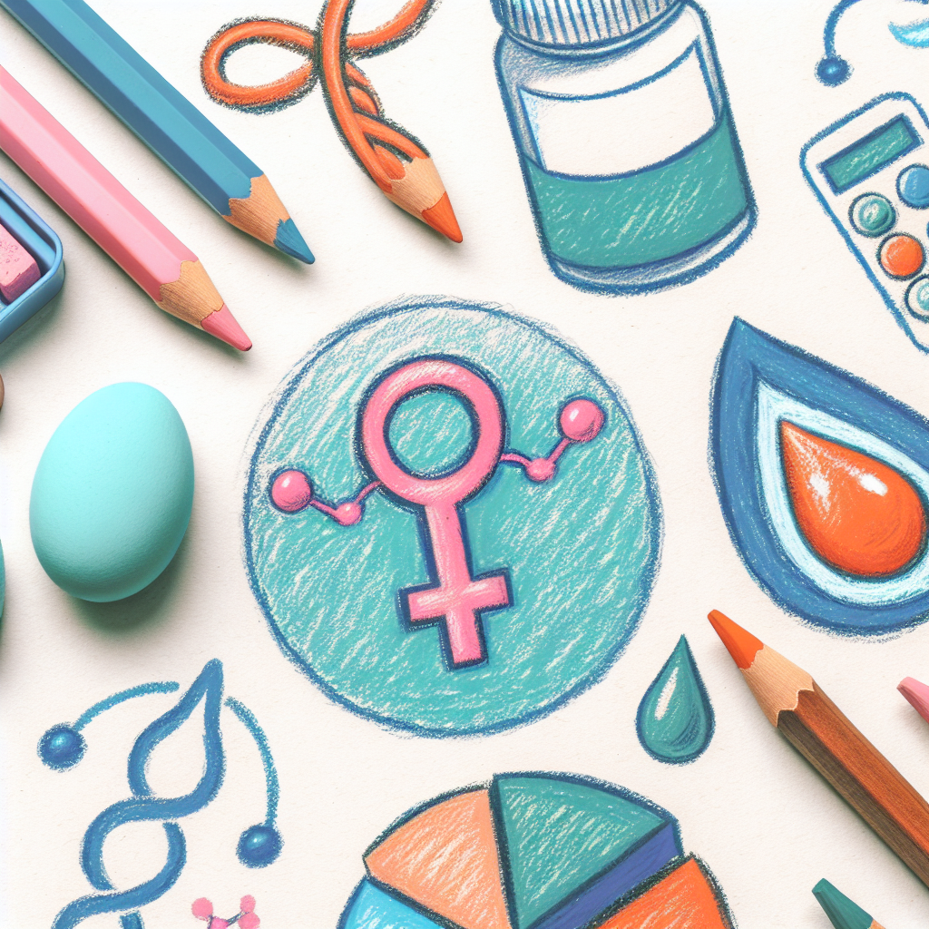 Pastelková ilustrace znázorňující téma: Hormonální zdraví