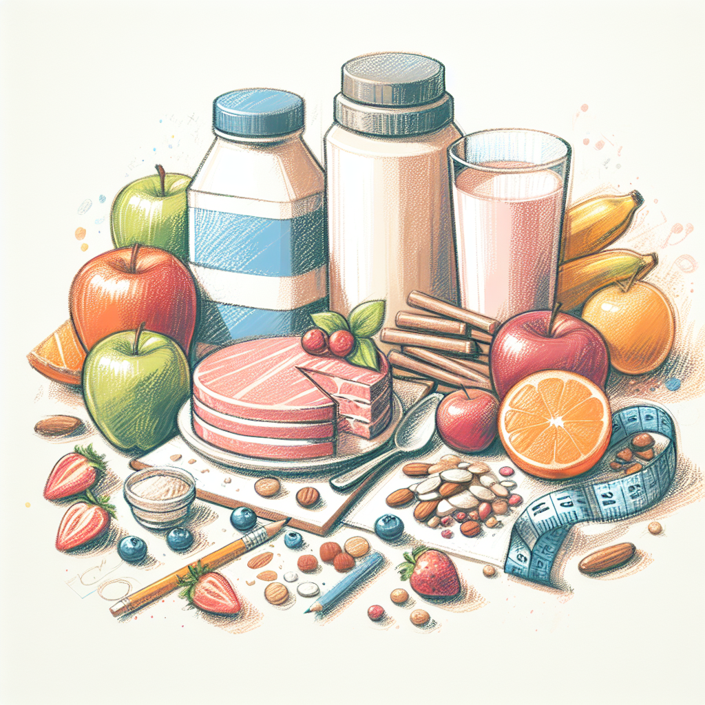 Pastelková ilustrace znázorňující téma: Diety a výživa