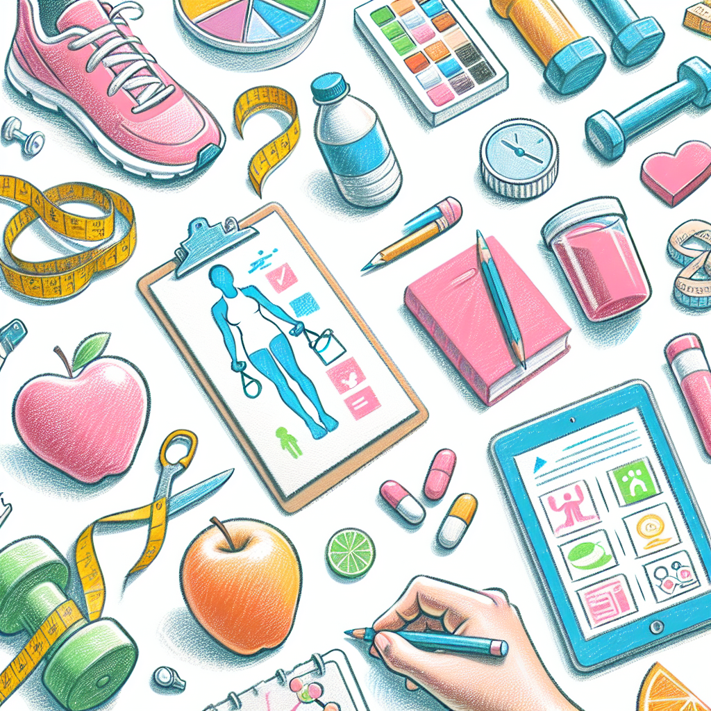 Pastelková ilustrace znázorňující téma: Zdraví a fitness