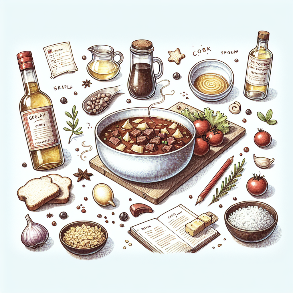 Pastelková ilustrace znázorňující téma: Česká kuchyně