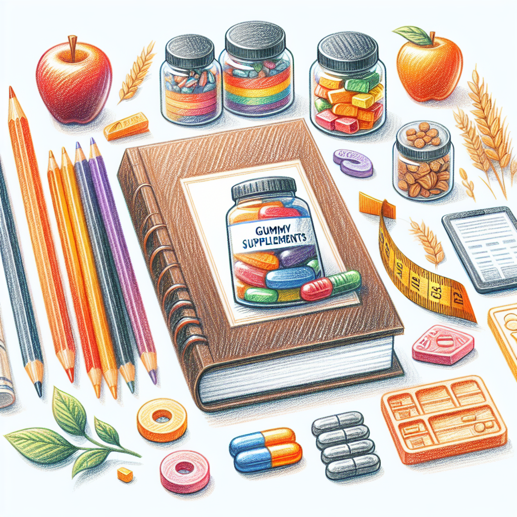Pastelková ilustrace znázorňující téma: Výživové doplňky