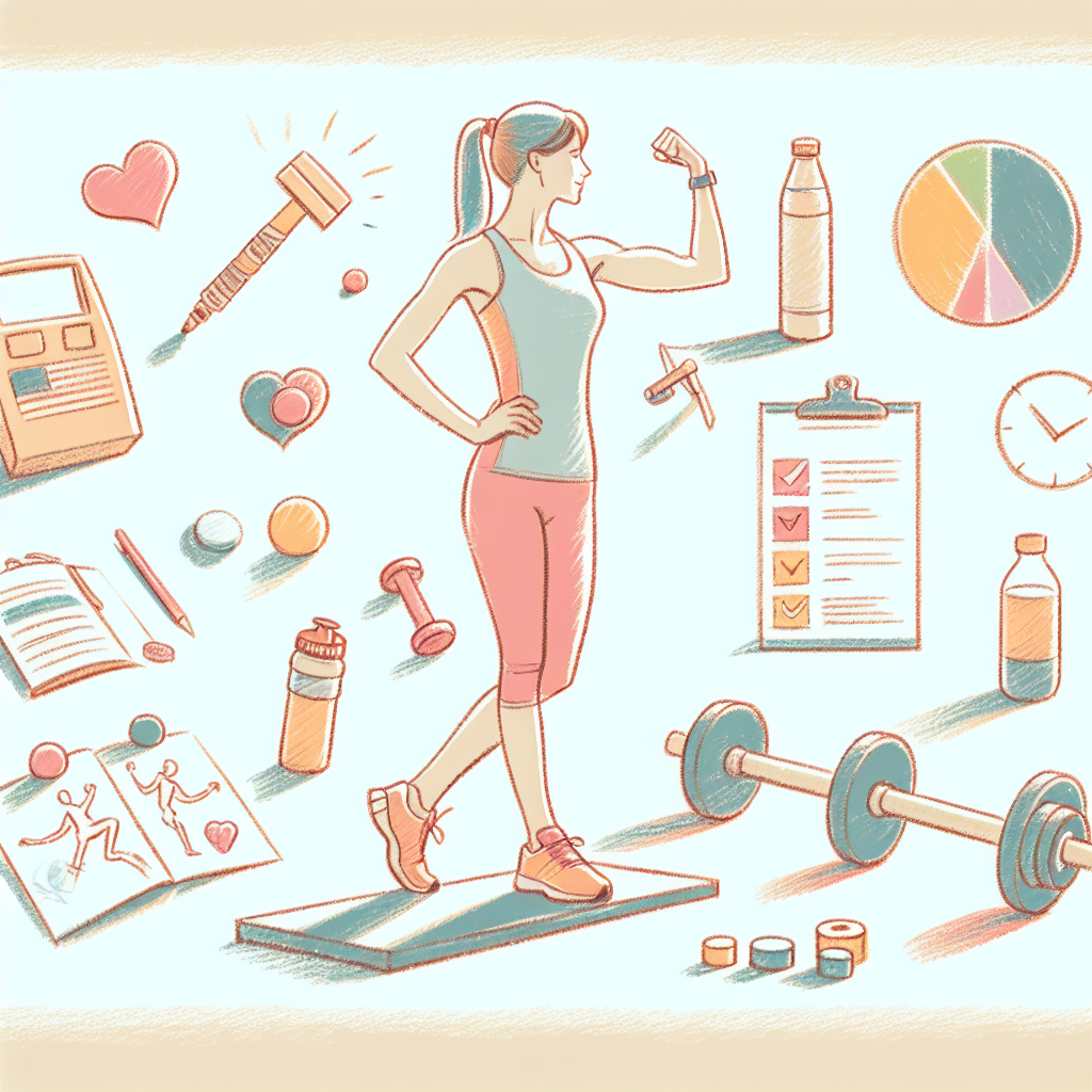 Pastelková ilustrace znázorňující téma: Fitness a cvičení