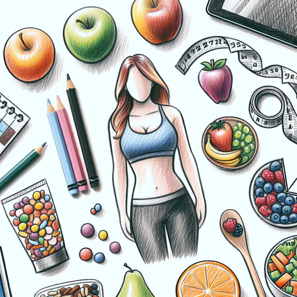 Pastelková ilustrace znázorňující téma: Zdraví a výživa