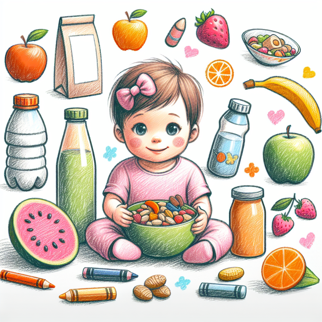 Pastelková ilustrace znázorňující téma: Dětská výživa