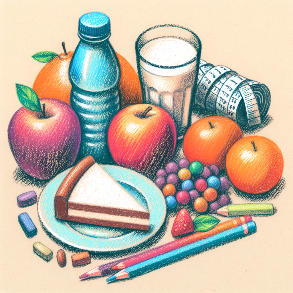 Pastelková ilustrace znázorňující téma: Hubnutí