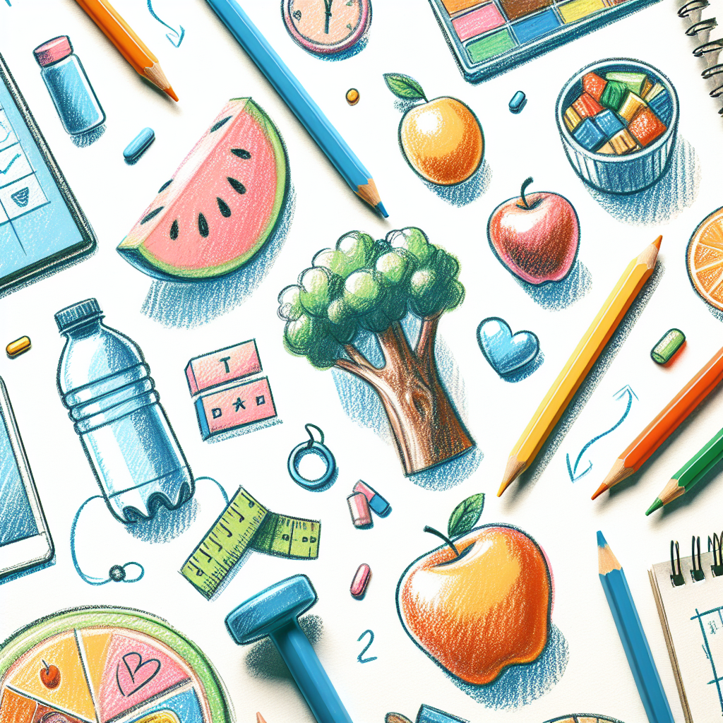 Pastelková ilustrace znázorňující téma: Hubnutí