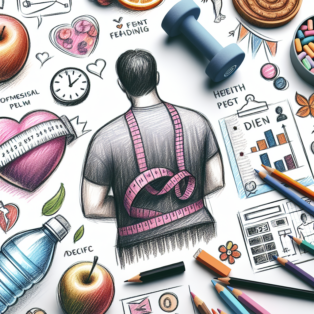 Pastelková ilustrace znázorňující téma: Hubnutí