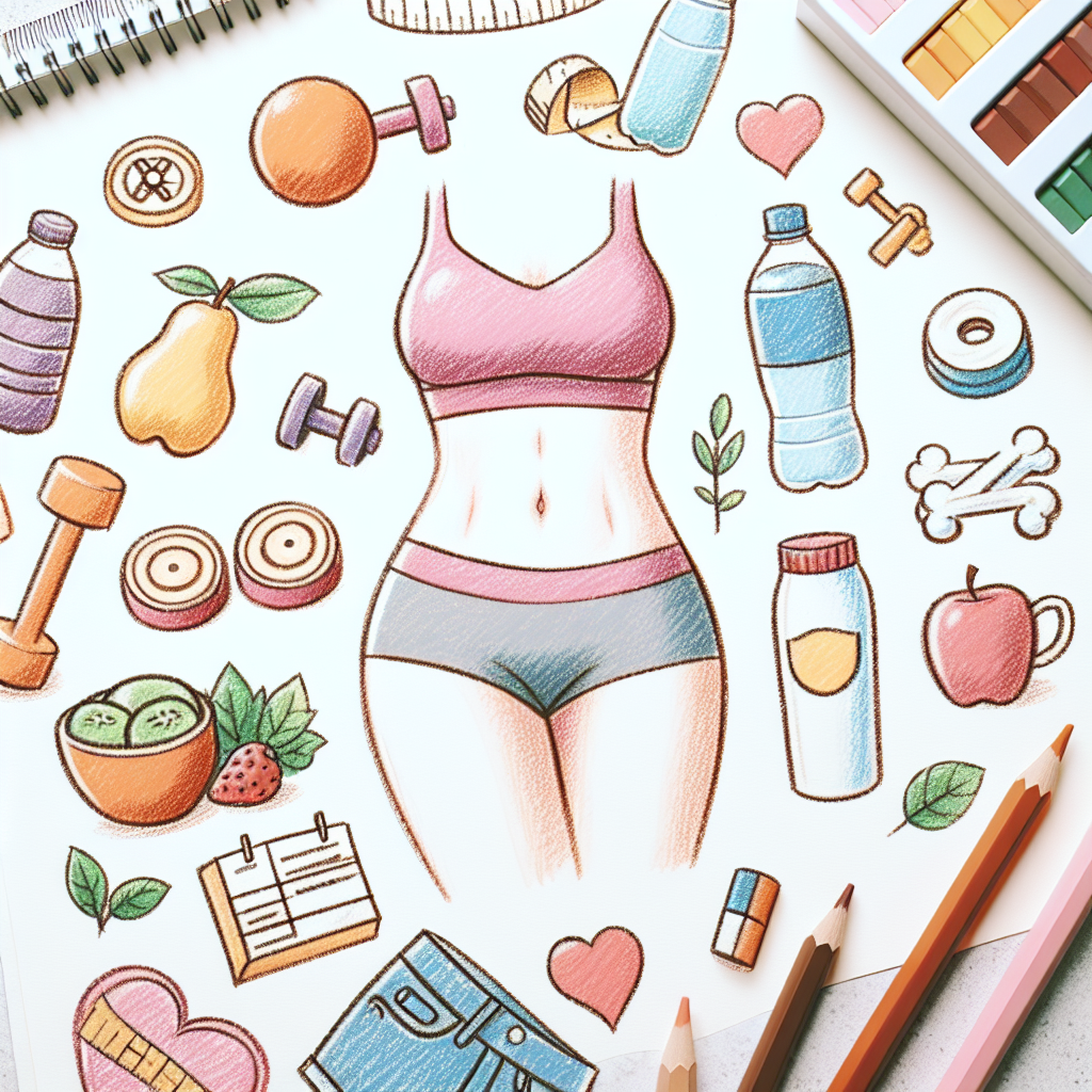 Pastelková ilustrace znázorňující téma: Zdravý životní styl