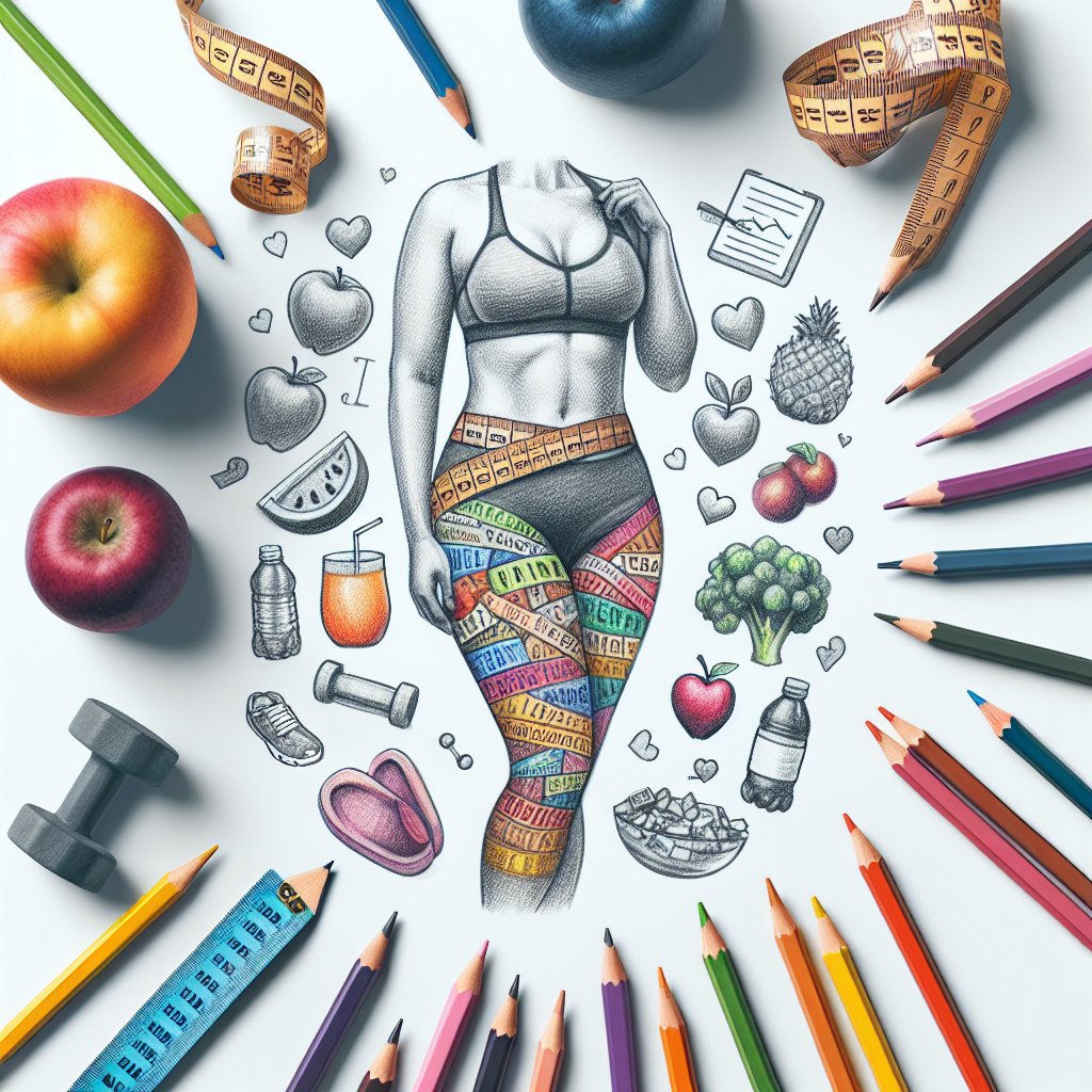 Pastelková ilustrace znázorňující téma: Zdraví a fitness