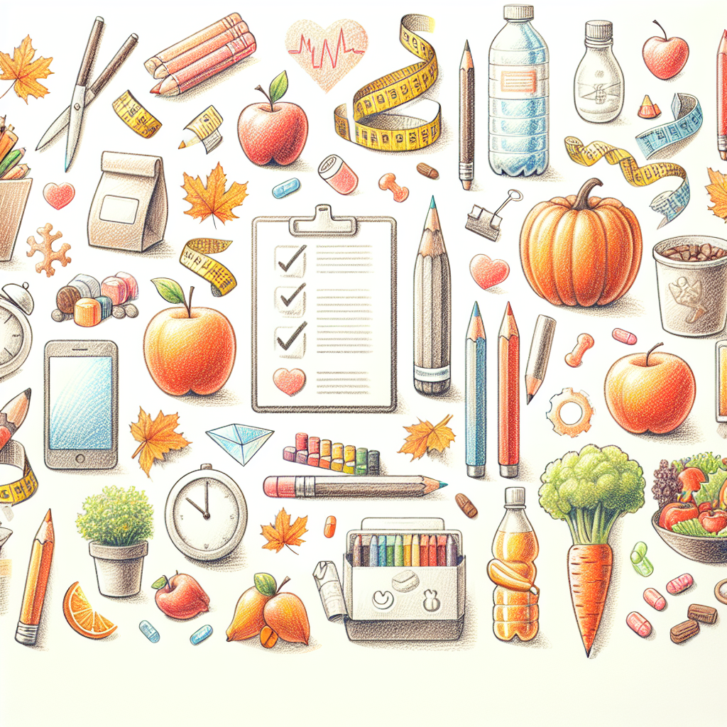 Pastelková ilustrace znázorňující téma: Zdraví a výživa