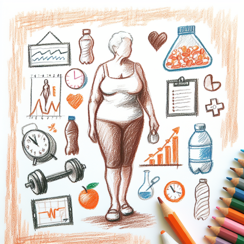 Pastelková ilustrace znázorňující téma: Hubnutí