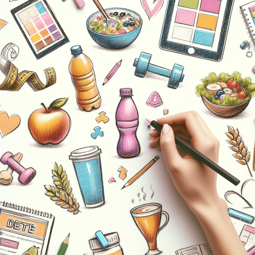 Pastelková ilustrace znázorňující téma: Hubnutí a zdraví