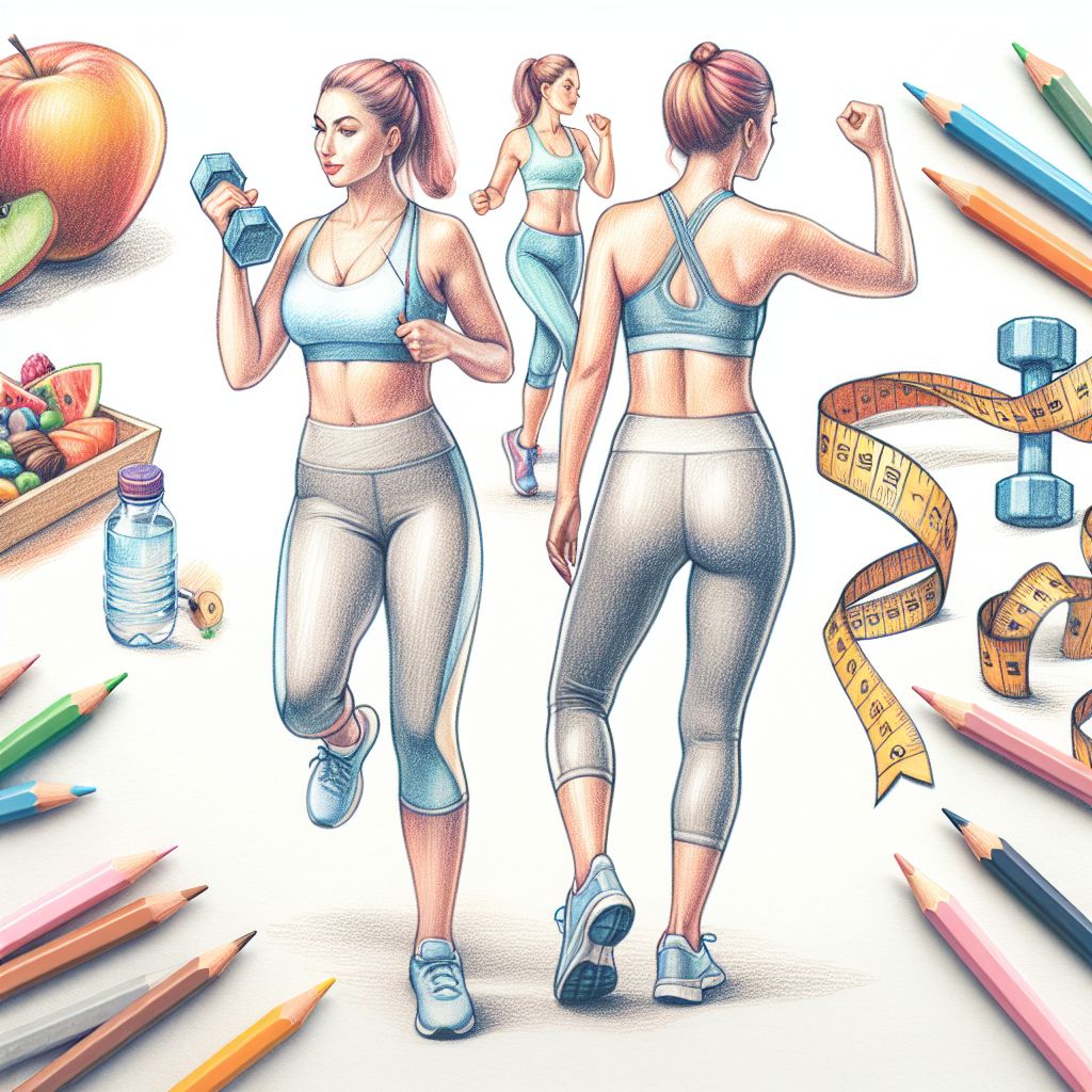 Pastelková ilustrace znázorňující téma: Hubnutí