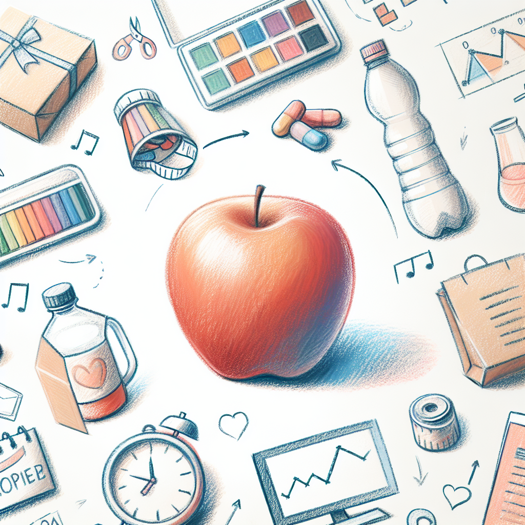 Pastelková ilustrace znázorňující téma: Hubnutí