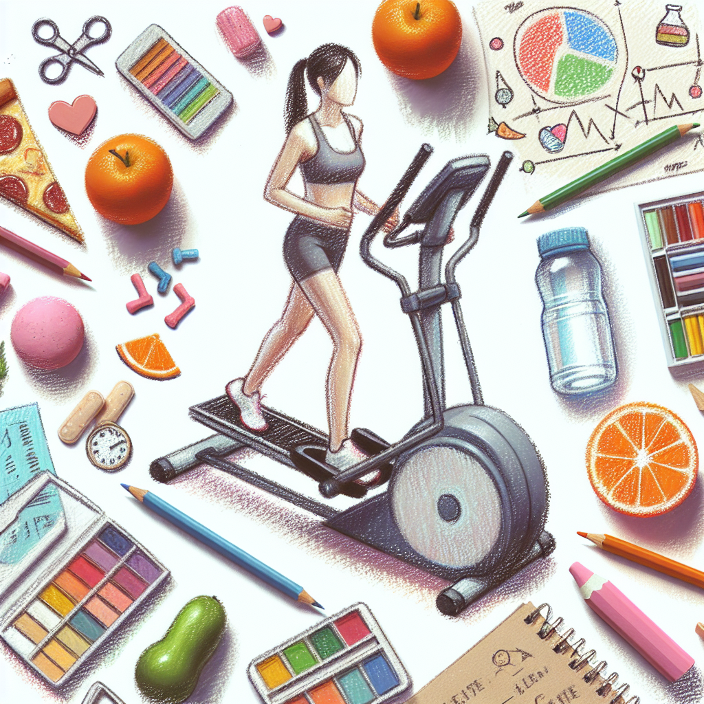 Pastelková ilustrace znázorňující téma: Cvičení a výživa