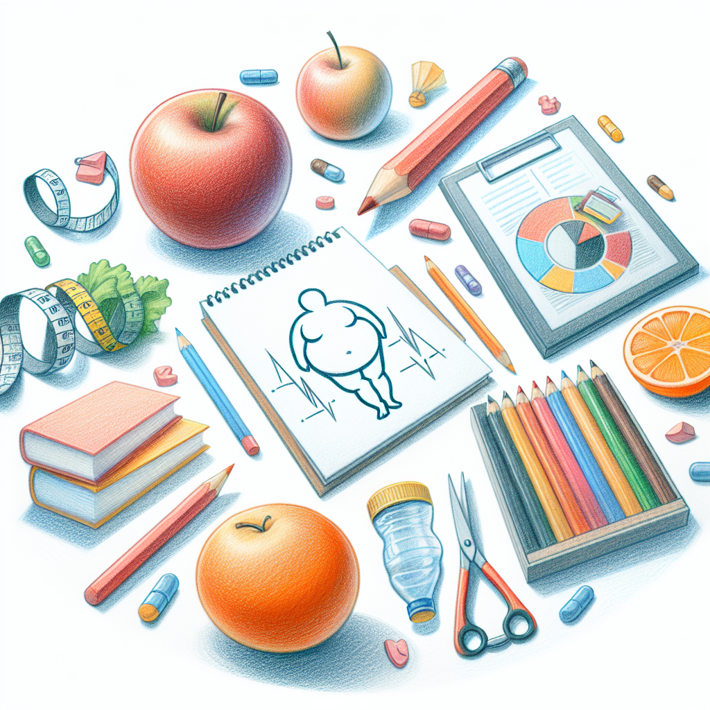 Pastelková ilustrace znázorňující téma: Hubnutí