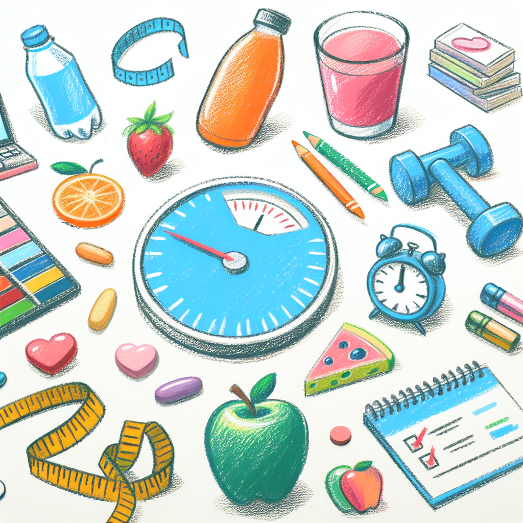 Pastelková ilustrace znázorňující téma: Zdraví a hubnutí