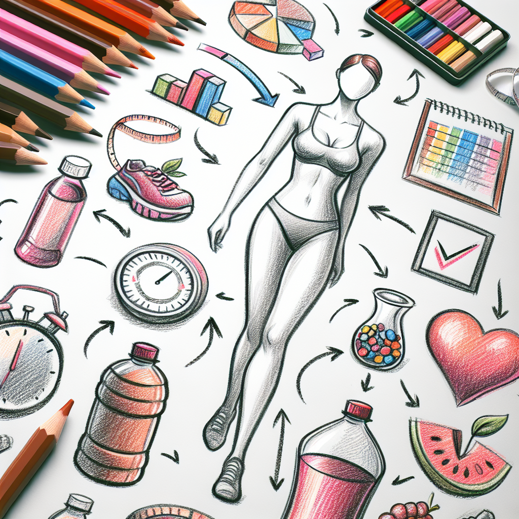 Pastelková ilustrace znázorňující téma: Hubnutí