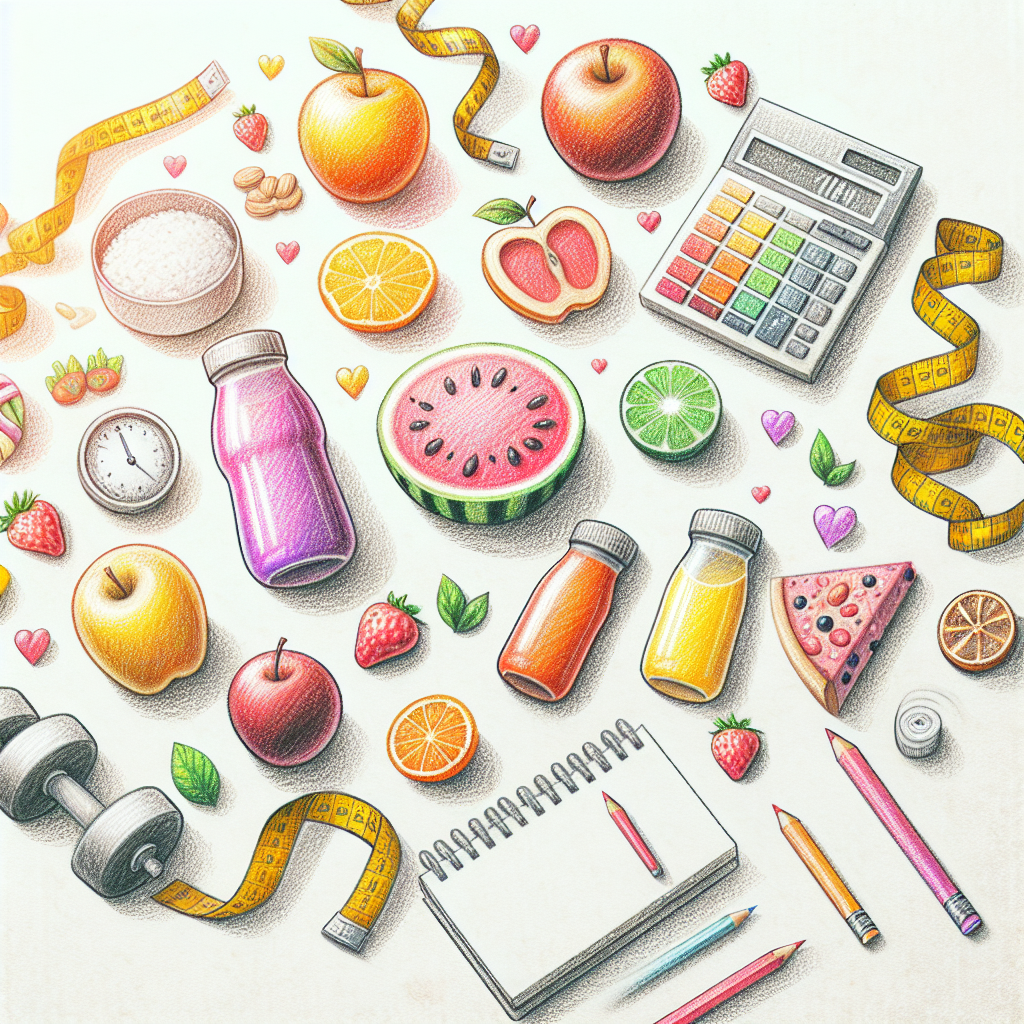 Pastelková ilustrace znázorňující téma: Hubnutí a zdraví