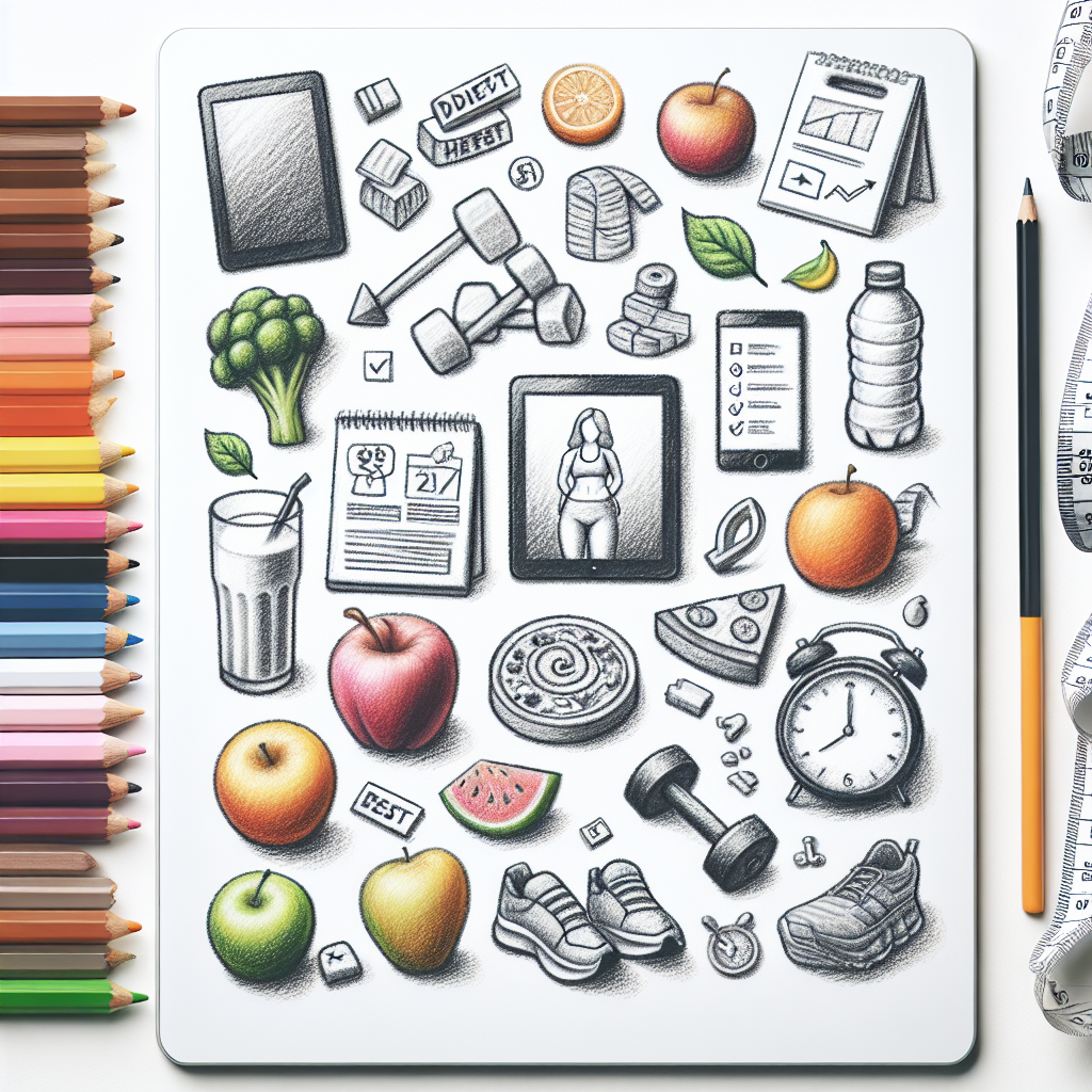 Pastelková ilustrace znázorňující téma: Hubnutí