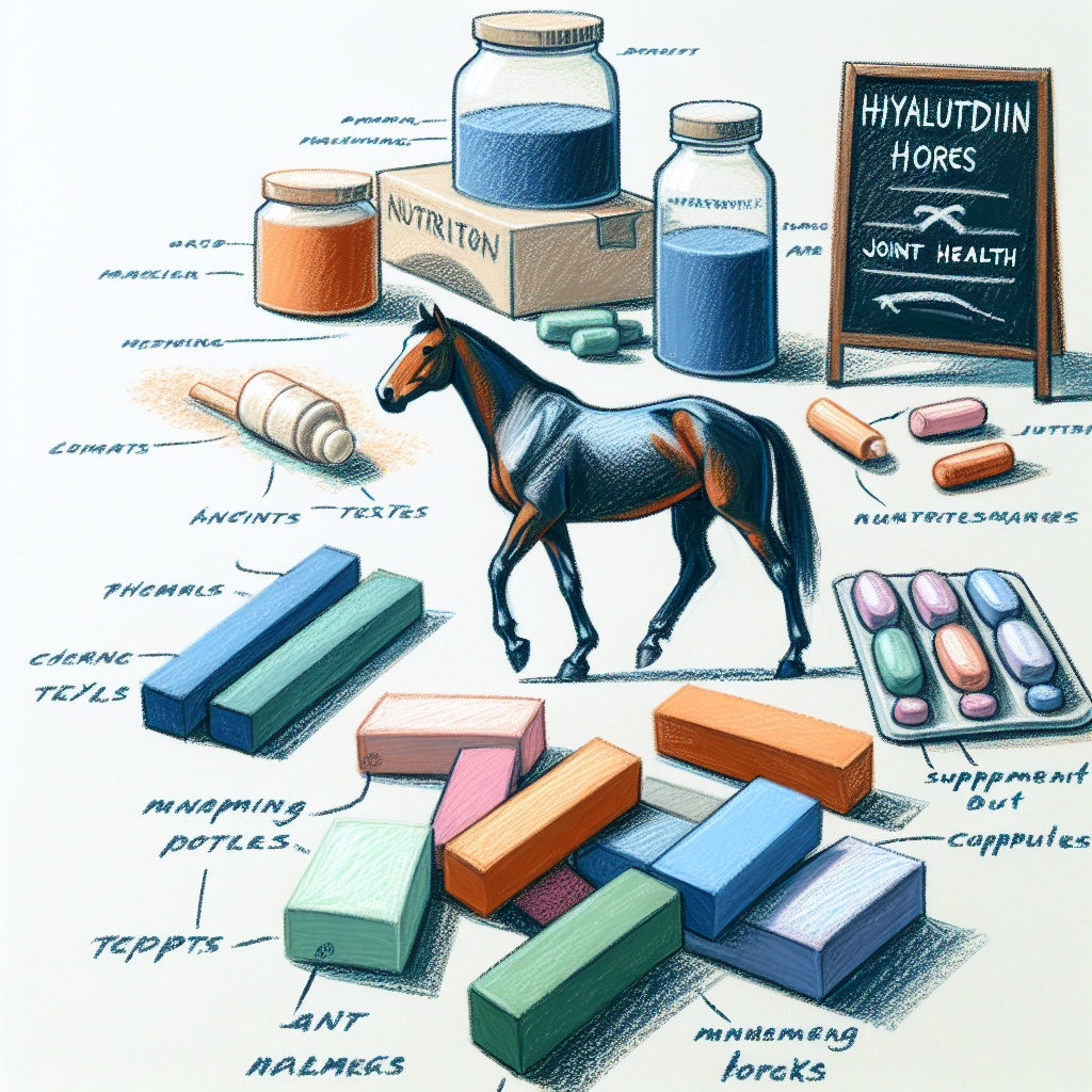 Pastelková ilustrace znázorňující téma: Výživa koní