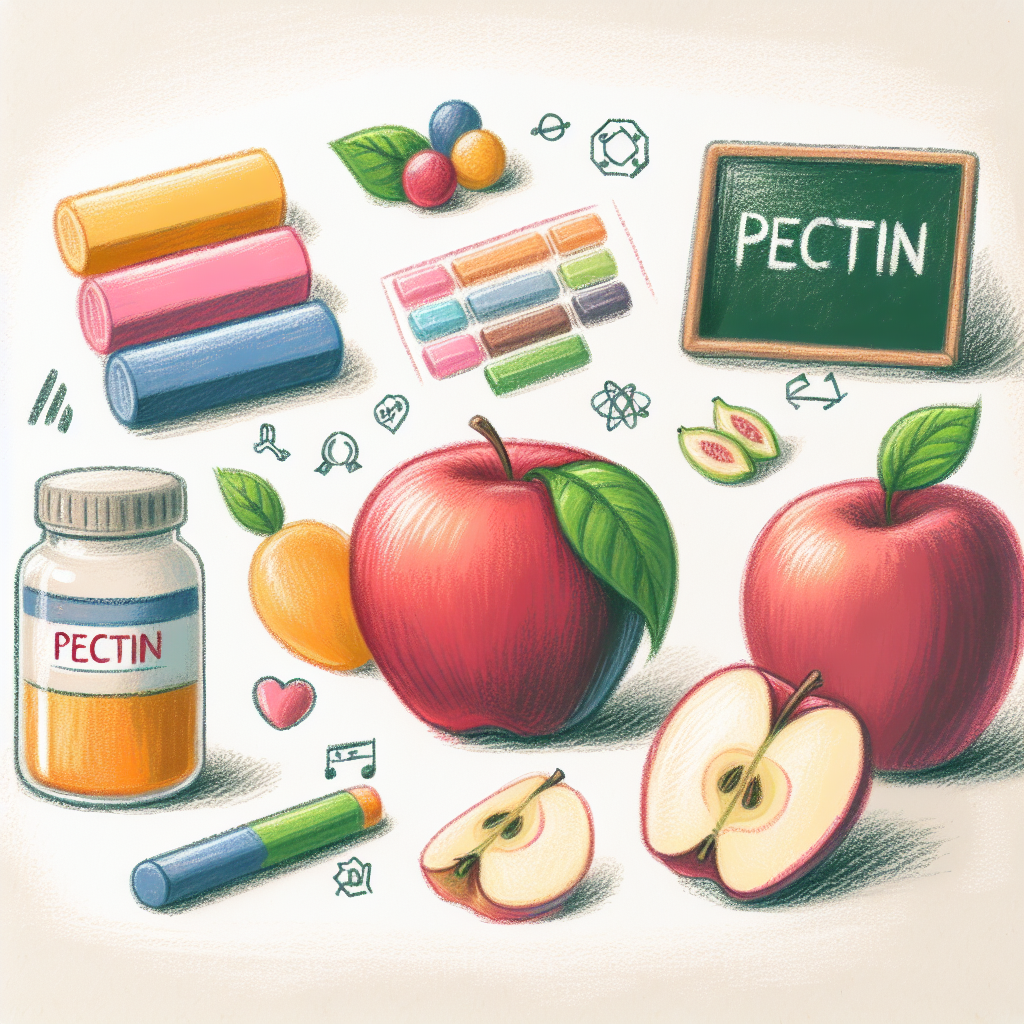 Pastelková ilustrace znázorňující téma: Dietní doplňky
