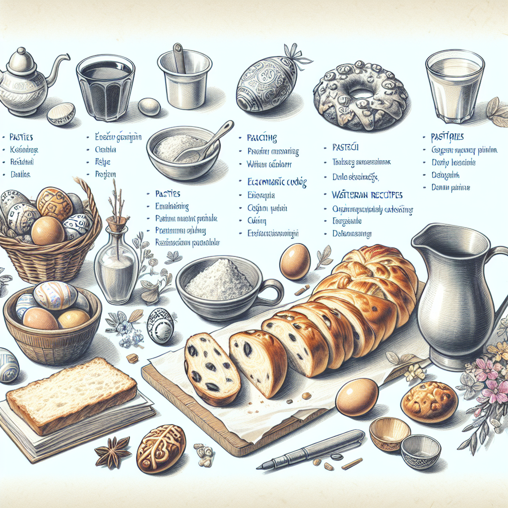Pastelková ilustrace znázorňující téma: Recepty