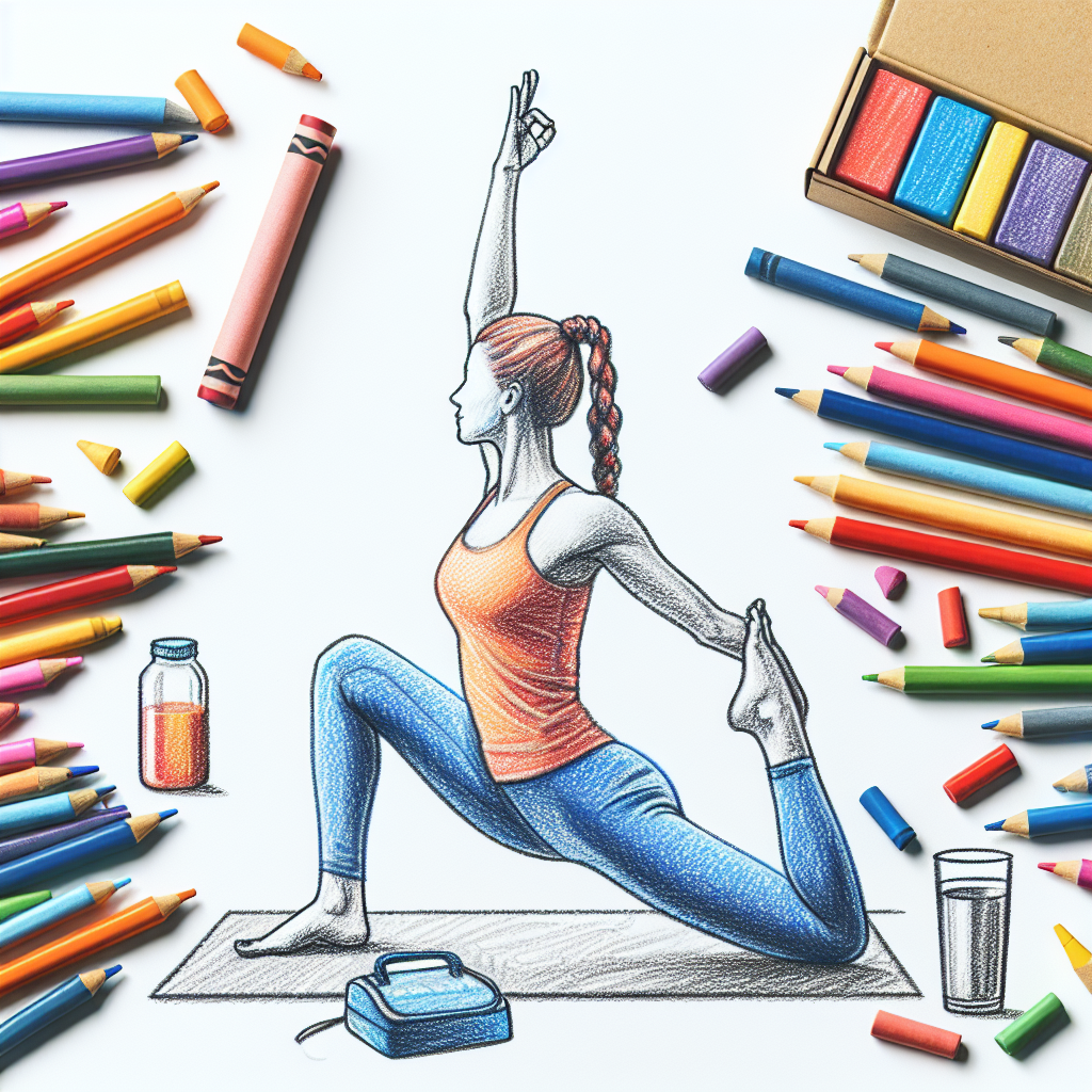 Pastelková ilustrace znázorňující téma: Jóga