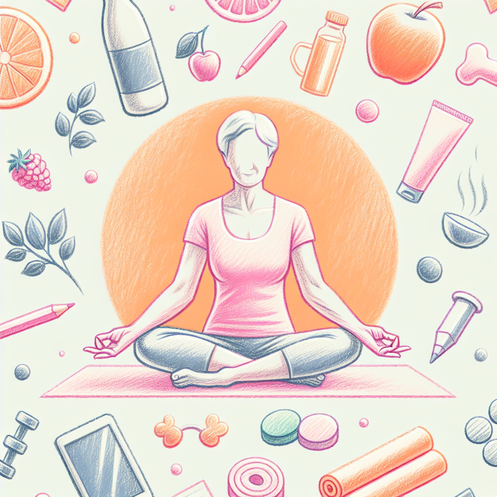 Pastelková ilustrace znázorňující téma: Zdraví a wellness