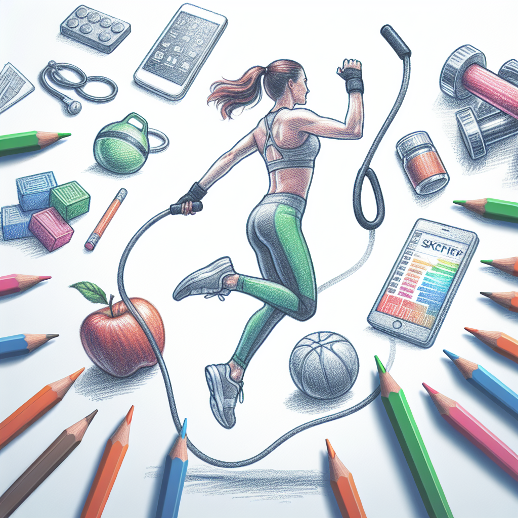 Pastelková ilustrace znázorňující téma: Fitness