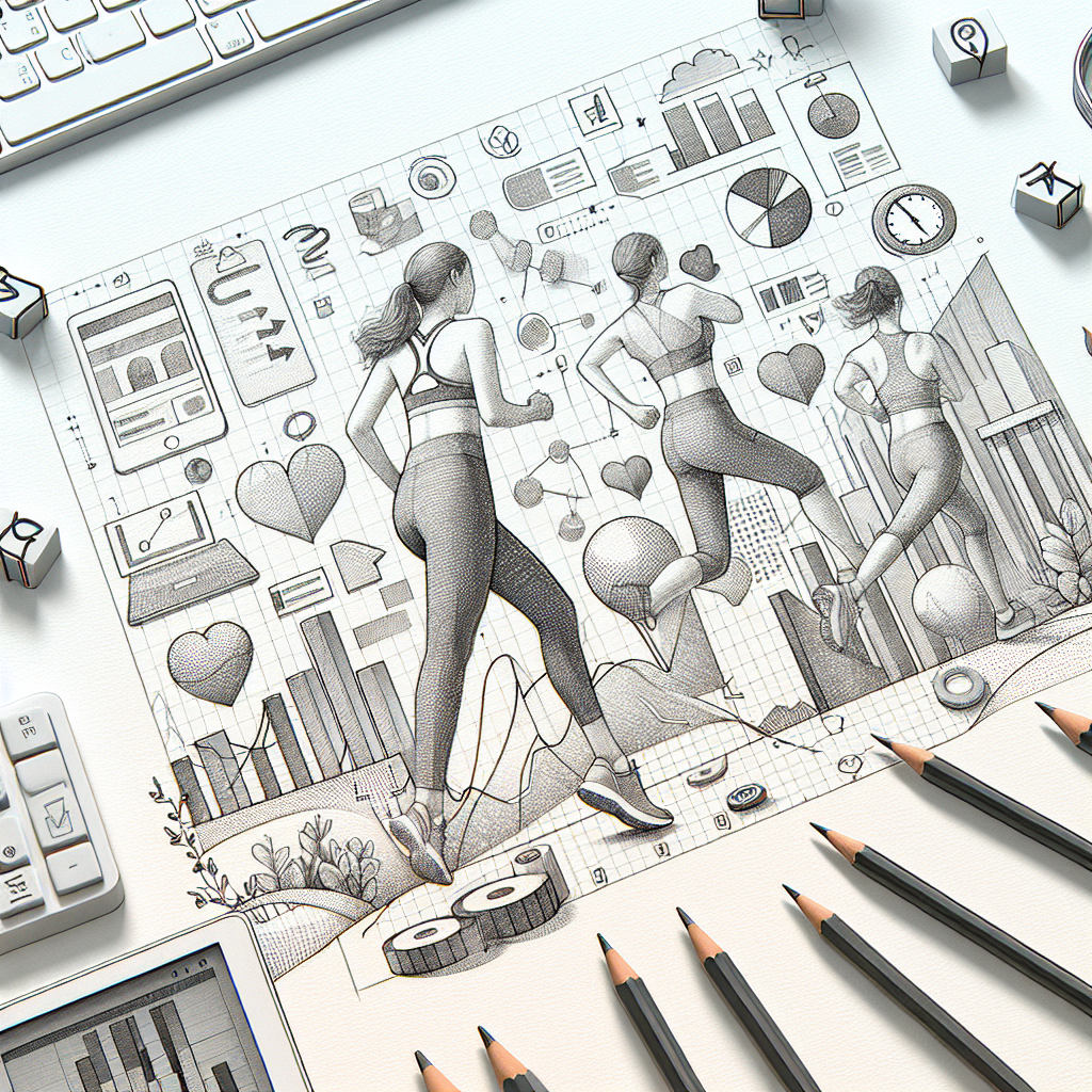 Pastelková ilustrace znázorňující téma: Cvičení a fitness