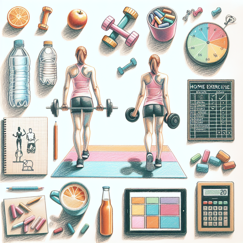 Pastelková ilustrace znázorňující téma: Domácí cvičení