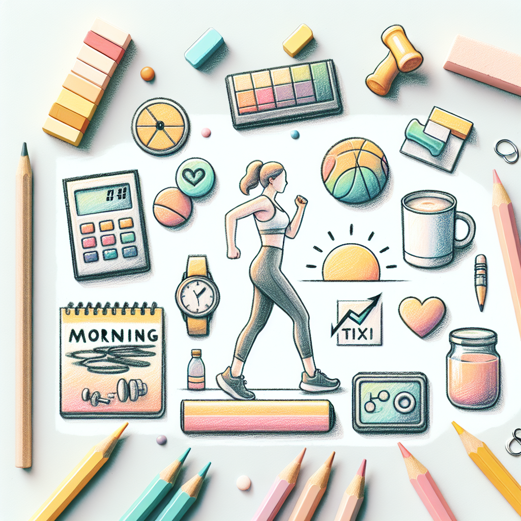 Pastelková ilustrace znázorňující téma: Cvičení