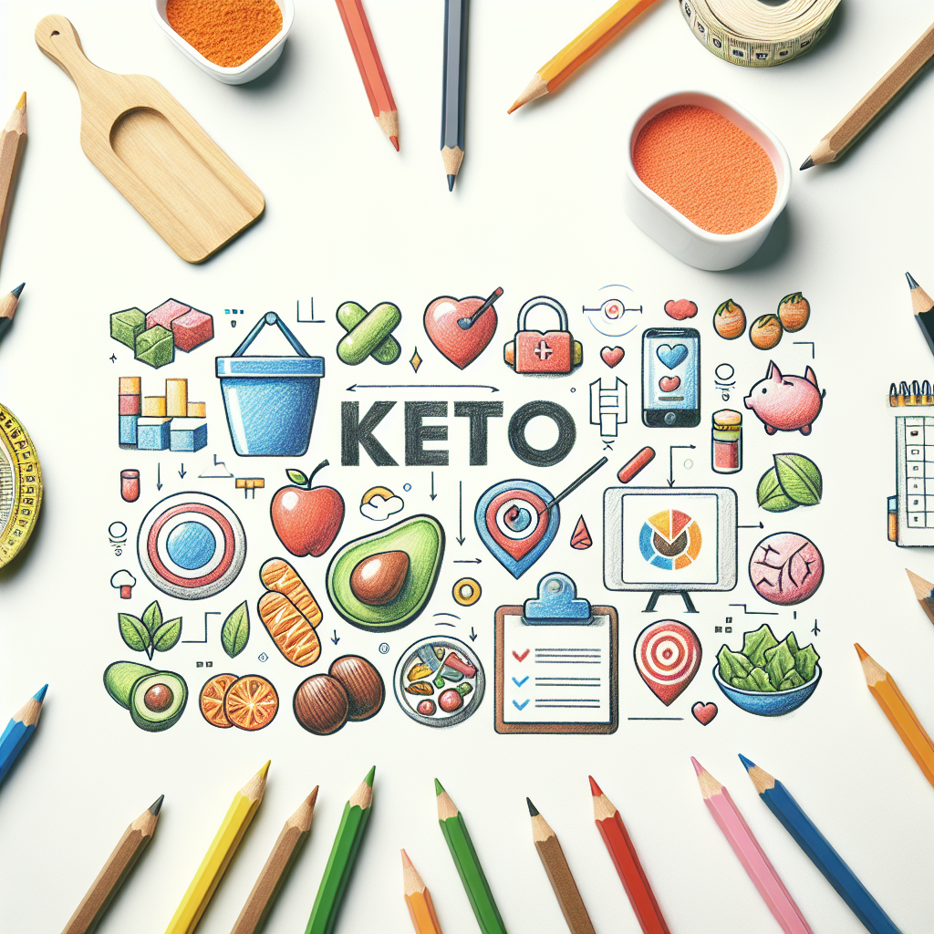 Pastelková ilustrace znázorňující téma: Keto dieta