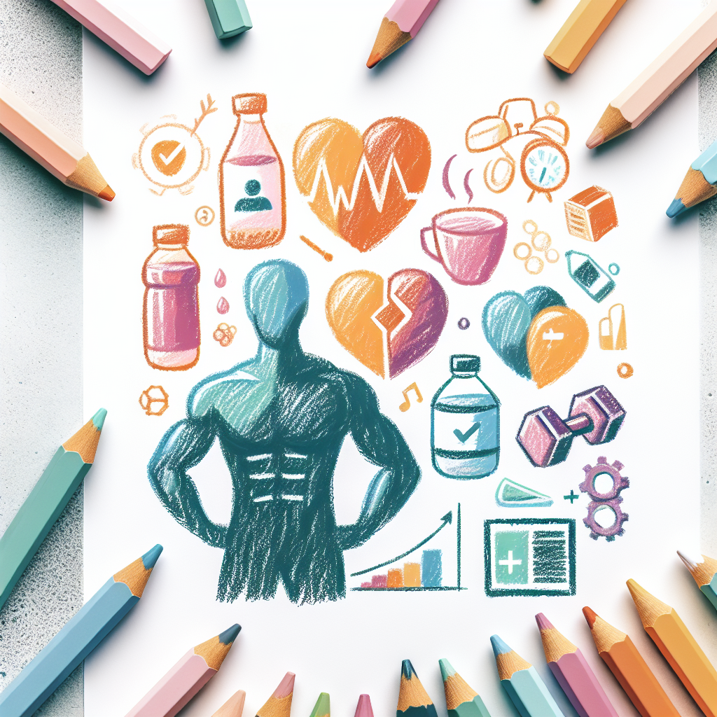Pastelková ilustrace znázorňující téma: Zdravý životní styl