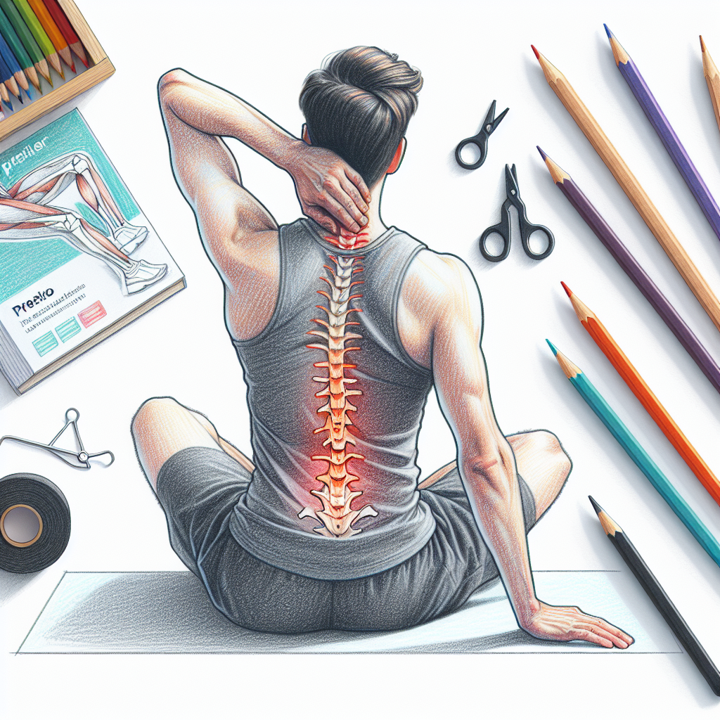 Pastelková ilustrace znázorňující téma: Zdraví zad