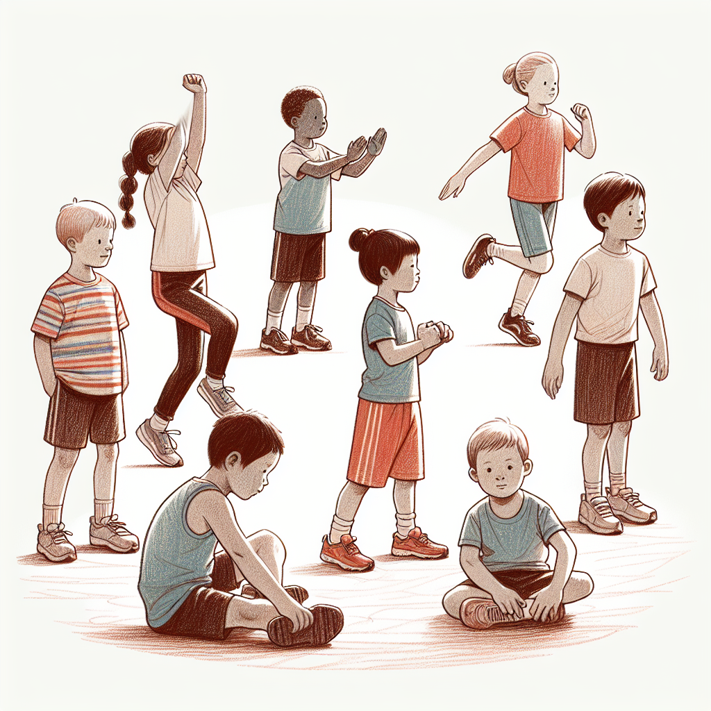 Pastelková ilustrace znázorňující téma: Kondiční cvičení