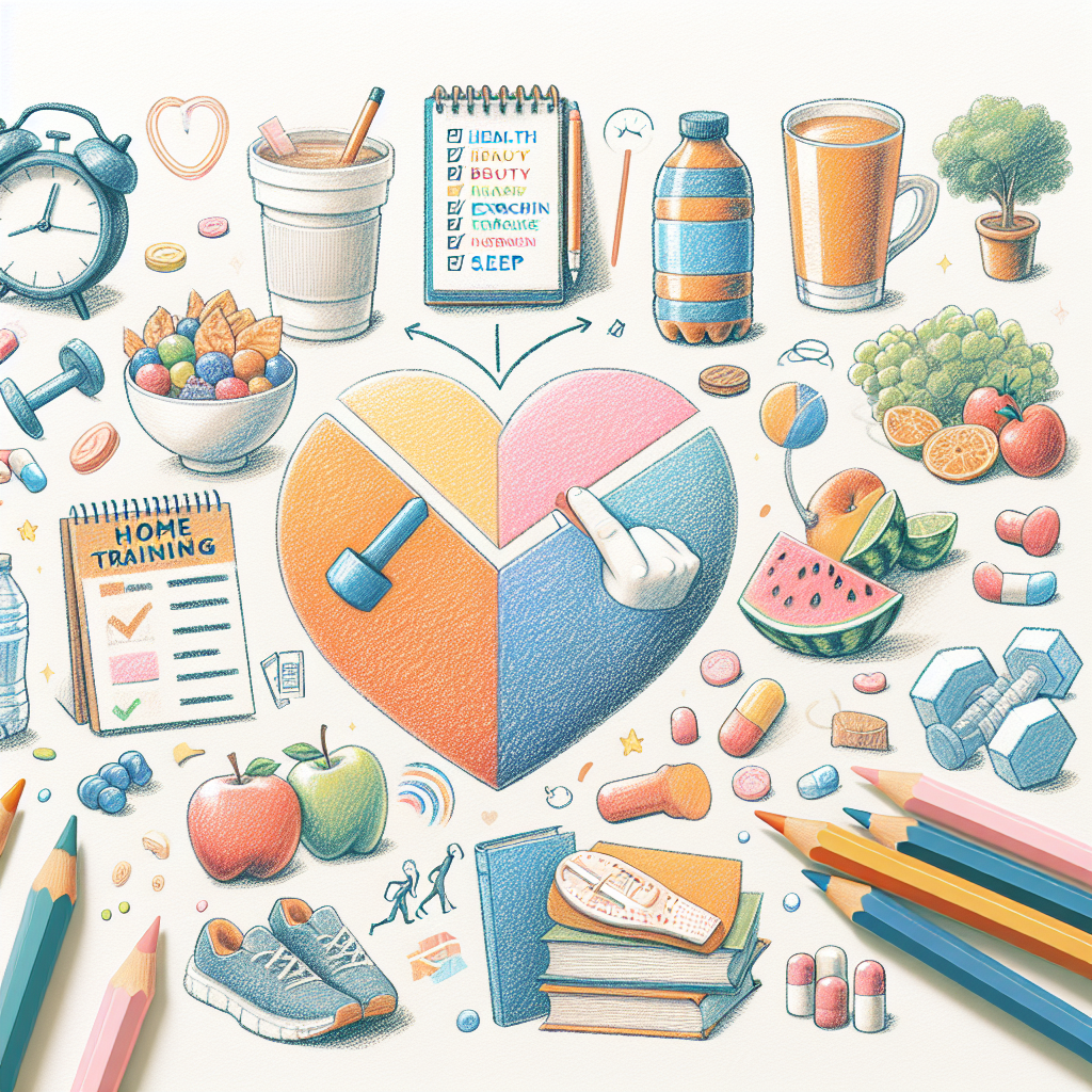Pastelková ilustrace znázorňující téma: Zdraví a krása