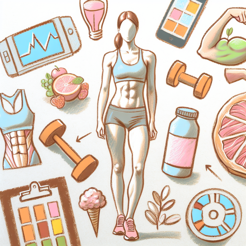 Pastelková ilustrace znázorňující téma: Fitness